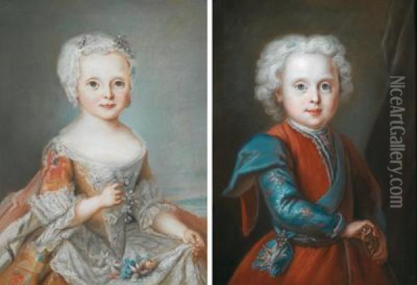 Ritratti Infantili Di Un Principe Di Sassonia Oil Painting - Louis de Silvestre
