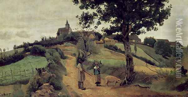 Saint-Andre-en-Morvan, 1842 Oil Painting - Jean-Baptiste-Camille Corot