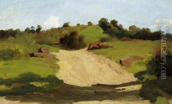 A Rising Path Oil Painting - Jean-Baptiste-Camille Corot