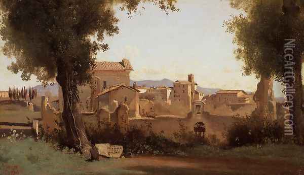 Rome - View from the Farnese Gardens, Morning Oil Painting - Jean-Baptiste-Camille Corot