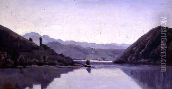 Lago di Piediluco, Umbria Oil Painting - Jean-Baptiste-Camille Corot