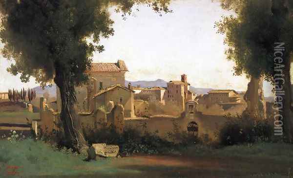 View in the Farnese Gardens Oil Painting - Jean-Baptiste-Camille Corot