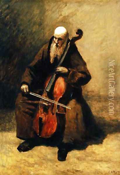 The Monk, 1874 Oil Painting - Jean-Baptiste-Camille Corot
