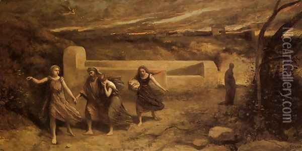The Destruction of Sodom Oil Painting - Jean-Baptiste-Camille Corot