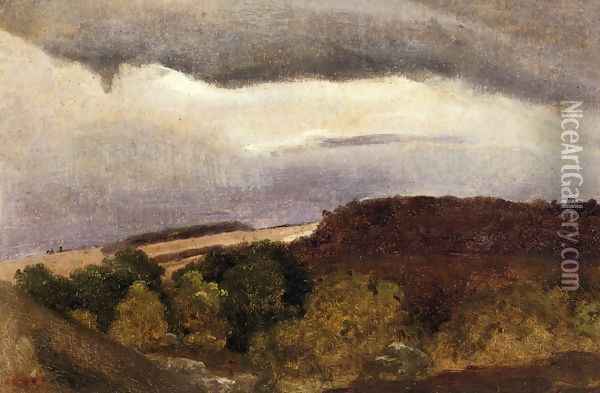 Wooded Plateau, Fountainebleau Oil Painting - Jean-Baptiste-Camille Corot