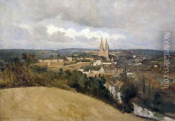View of Saint Lo with the River Vire in the Foreground Oil Painting - Jean-Baptiste-Camille Corot