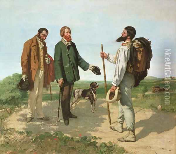 La Rencontre, or Bonjour Monsieur Courbet, 1854 Oil Painting - Gustave Courbet