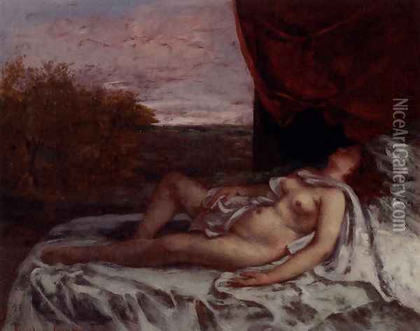 Femme Nue Endormie Oil Painting - Gustave Courbet