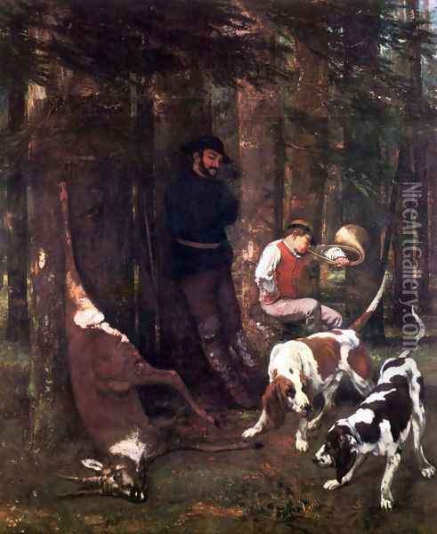 The booty (hunting with dogs) Oil Painting - Gustave Courbet