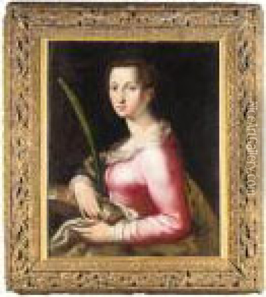 Saint Catherine Of Alexandria Oil Painting - Agnolo Bronzino