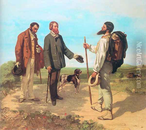The Meeting (or Bonjour, Monsieur Courbet) Oil Painting - Gustave Courbet