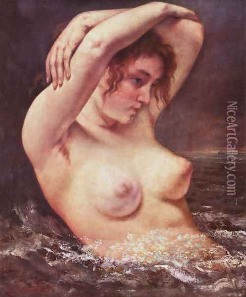 The Woman in the Waves Oil Painting - Gustave Courbet