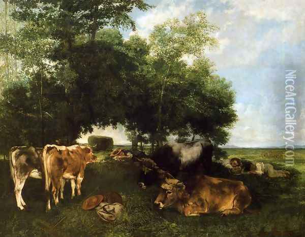 The Rest During the Harvest Season Oil Painting - Gustave Courbet