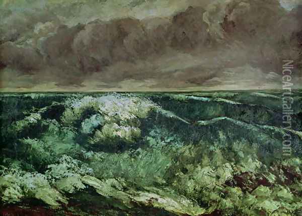 The Wave, after 1870 Oil Painting - Gustave Courbet