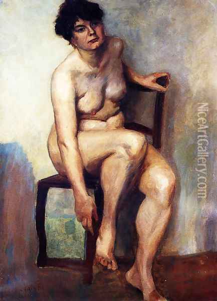 Female Nude Oil Painting - Lovis (Franz Heinrich Louis) Corinth
