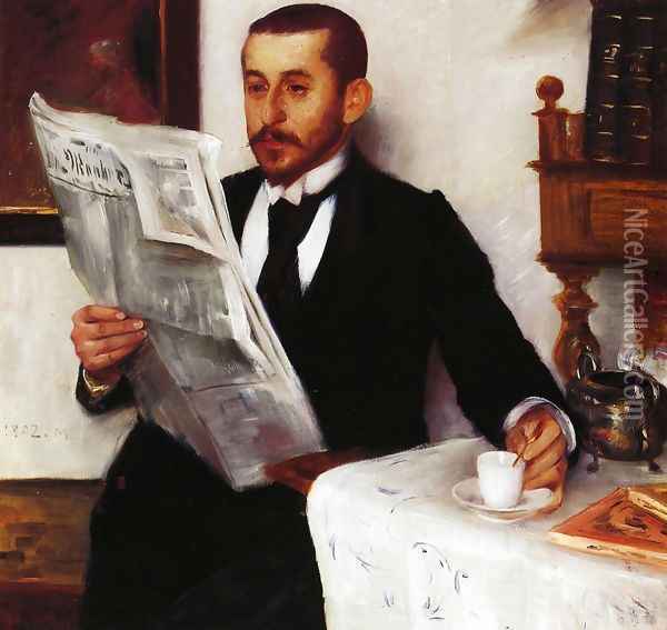 Portrait Of The Painter Benno Becker Oil Painting - Lovis (Franz Heinrich Louis) Corinth