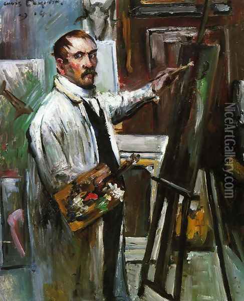 Self Portrait in the Studio Oil Painting - Lovis (Franz Heinrich Louis) Corinth