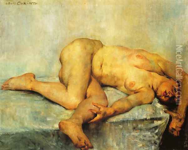 Reclining Female Nude Oil Painting - Lovis (Franz Heinrich Louis) Corinth