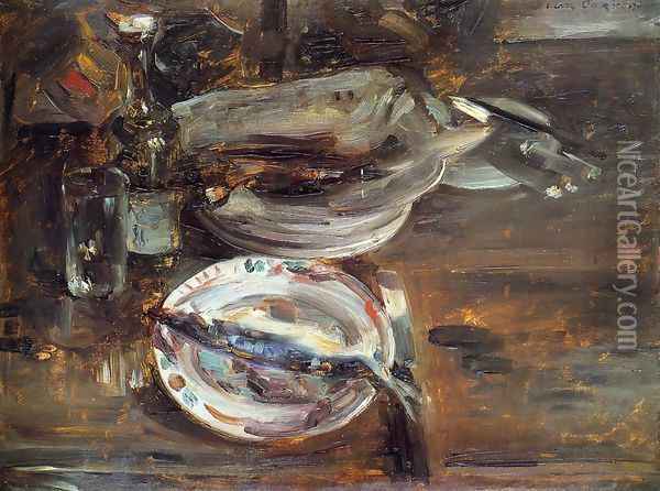 Cat's Breakfast Oil Painting - Lovis (Franz Heinrich Louis) Corinth
