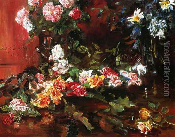 Roses Oil Painting - Lovis (Franz Heinrich Louis) Corinth