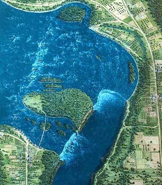 Bird's Eye View of Niagara Falls Oil Painting - George Catlin