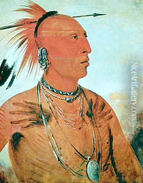 Brave Chief, 1832 Oil Painting - George Catlin