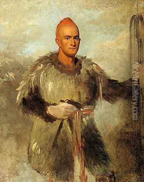 Theodore Burr Catlin, in Indian Costume Oil Painting - George Catlin