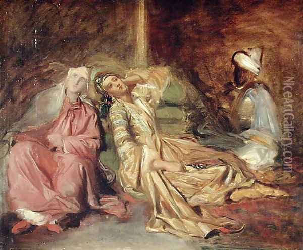 Study for the Interior of a Harem Oil Painting - Theodore Chasseriau