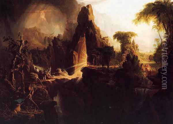 Expulsion from the Garden of Eden, 1828 Oil Painting - Thomas Cole