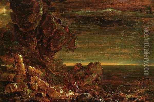 The Cross and the World: Study for 'The Pilgrim of the World at the End of His Journey' Oil Painting - Thomas Cole