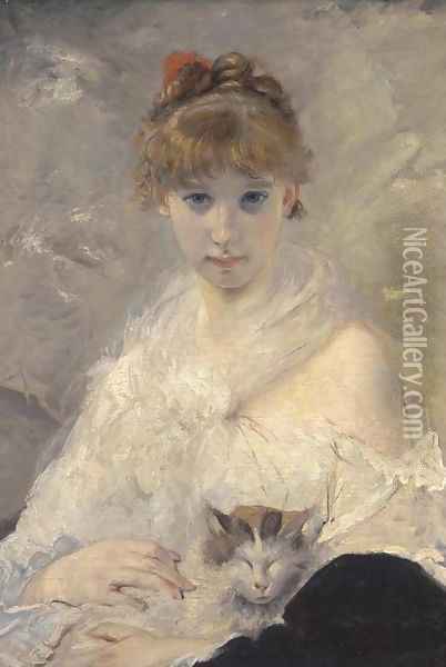 Portrait d'une jeune fille Oil Painting - Charles Chaplin