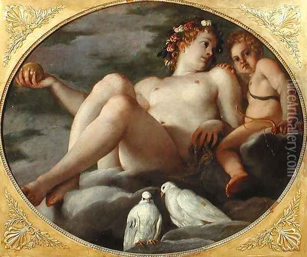 Venus and Cupid, c.1580-1600 Oil Painting - Agostino Carracci