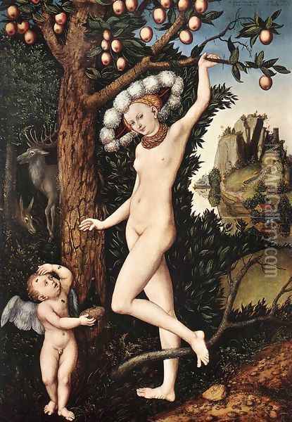 Cupid Complaining to Venus 1530 Oil Painting - Lucas The Elder Cranach