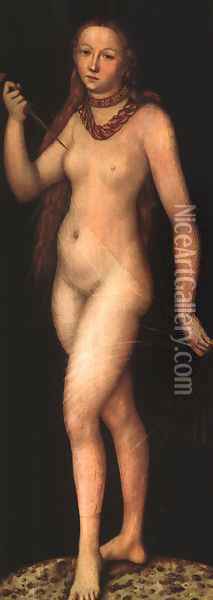 Lucretia c. 1524 Oil Painting - Lucas The Elder Cranach