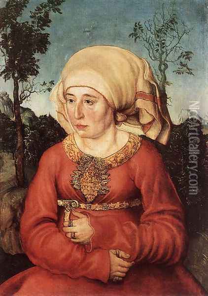 Portrait of Frau Reuss Oil Painting - Lucas The Elder Cranach