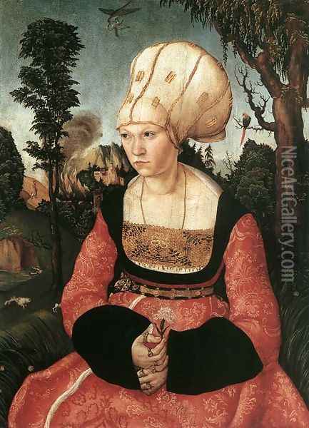 Portrait of Anna Cuspinian c. 1502 Oil Painting - Lucas The Elder Cranach
