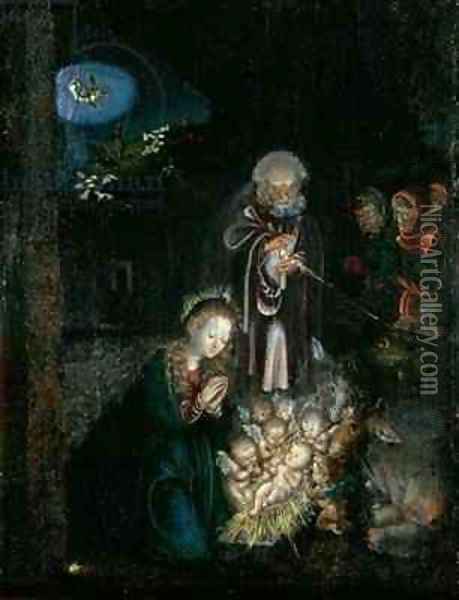 The Birth of Christ Oil Painting - Lucas The Elder Cranach