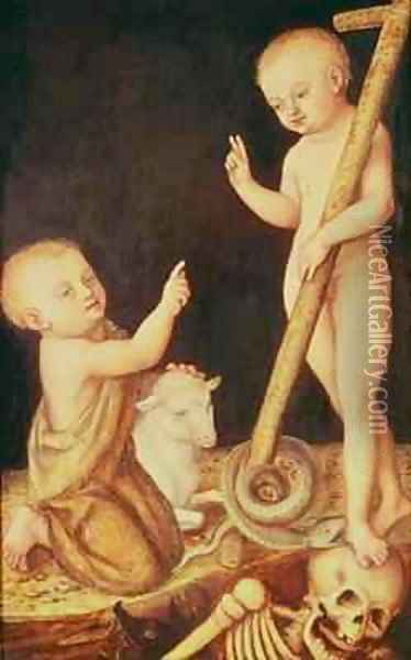 The Infant Christ Triumphing over Death and the Infant St John the Baptist Oil Painting - Lucas The Elder Cranach