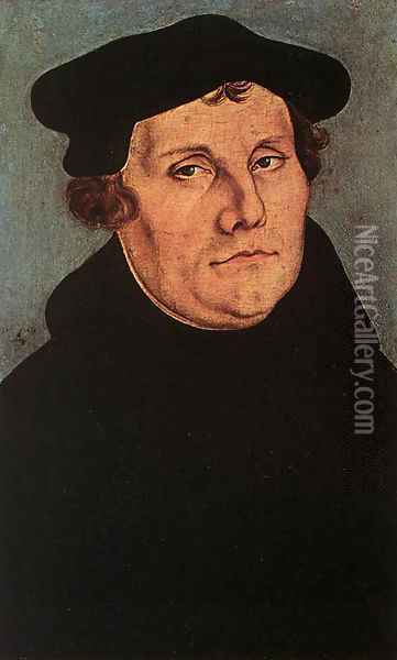 Portraits of Martin Luther and Catherine Bore Oil Painting - Lucas The Elder Cranach
