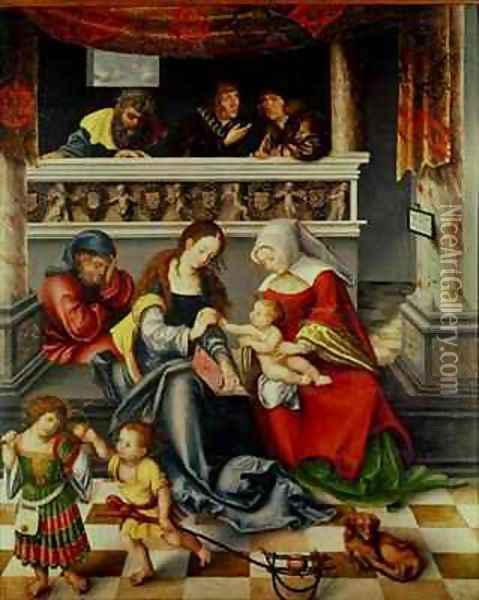The Altarpiece of the Holy Kinship Oil Painting - Lucas The Elder Cranach