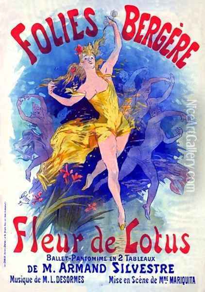 Folies Bergere Fleurd Oil Painting - Jules Cheret