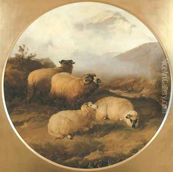 Mountain Sheep Oil Painting - Thomas Sidney Cooper