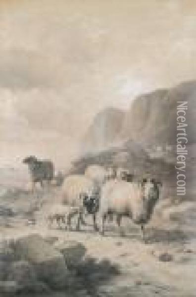 Schafe In Einer Landschaft Oil Painting - Eugene Verboeckhoven