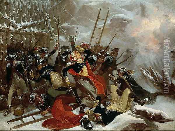 Death of General Richard Montgomery on 31st December 1775, 1865 Oil Painting - Alonzo Chappel