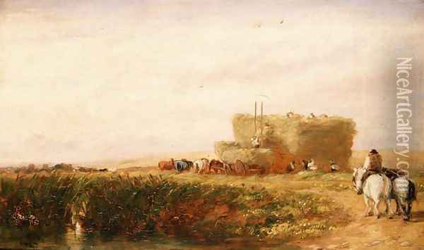 The Hayfield 1847 Oil Painting - David Cox