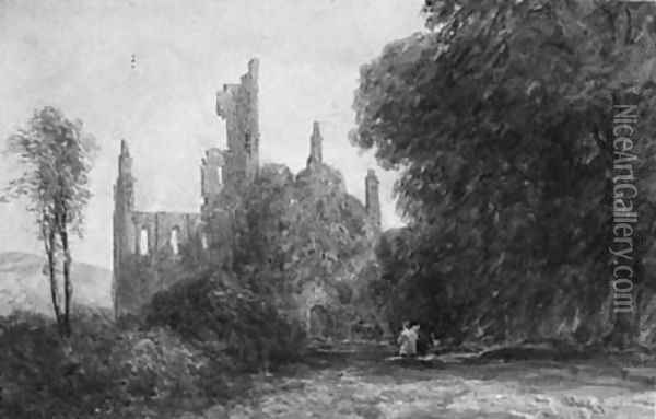 Kirkstall Abbey, Near Leeds Oil Painting - David Cox