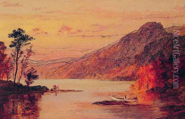Lake Scene, Catskill Mountains Oil Painting - Jasper Francis Cropsey