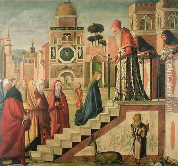 Presentation of Mary in the Temple, oil on canvas, 1504-08 Oil Painting - Vittore Carpaccio