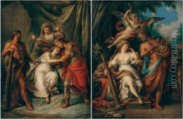 Hercules Returning Alcestis To Admetus Oil Painting - Fedele Fischetti