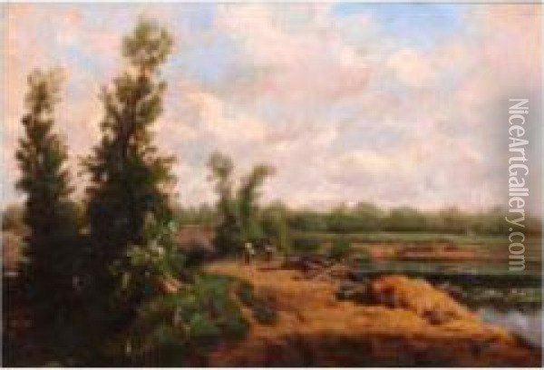 Mare Pres De Fontainebleau Oil Painting - Leon Fleury
